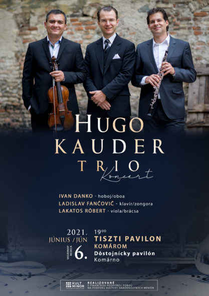 Hugo Kauder Trio koncert 2021 poster Komarom